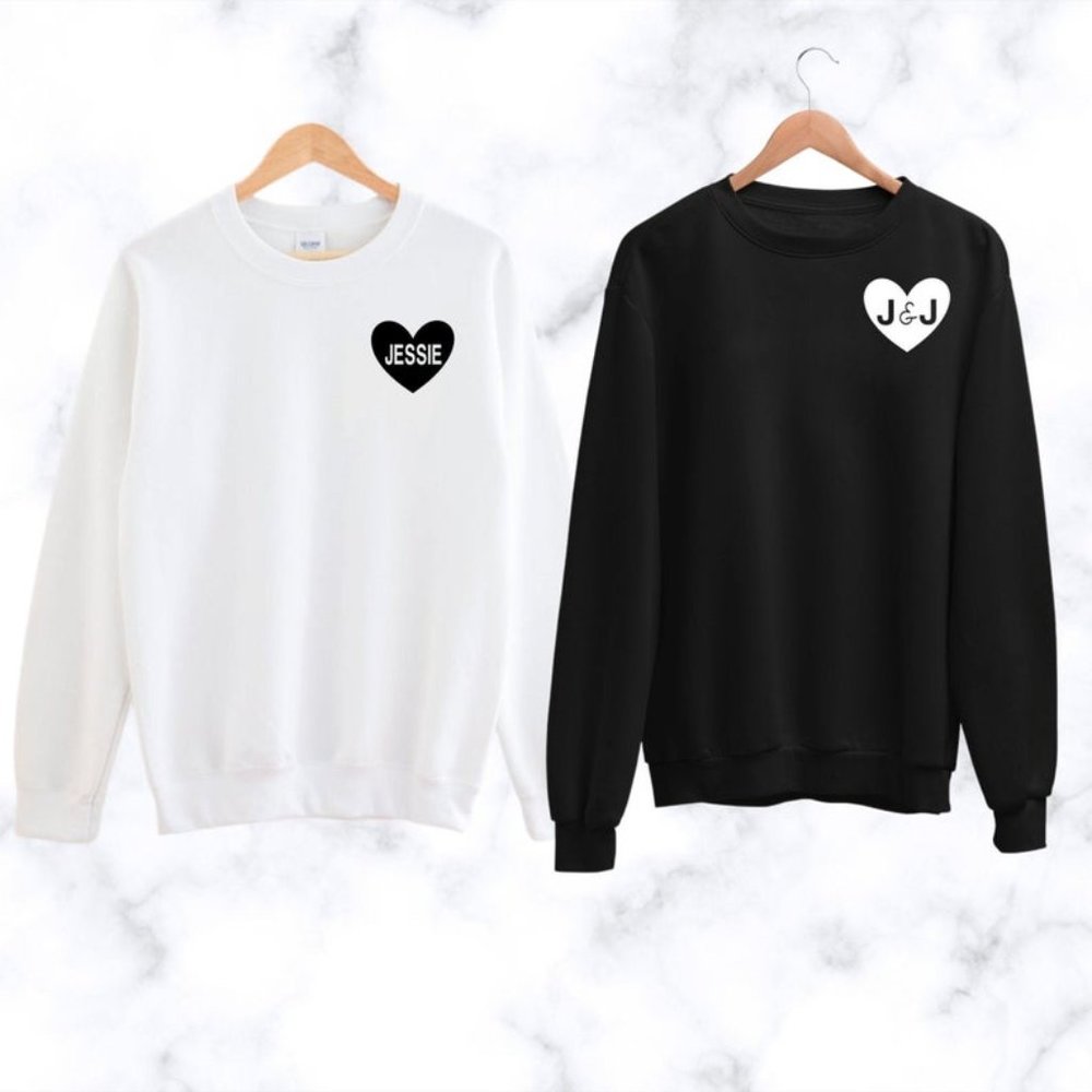 Personalized Name Heart Crewneck Sweatshirt